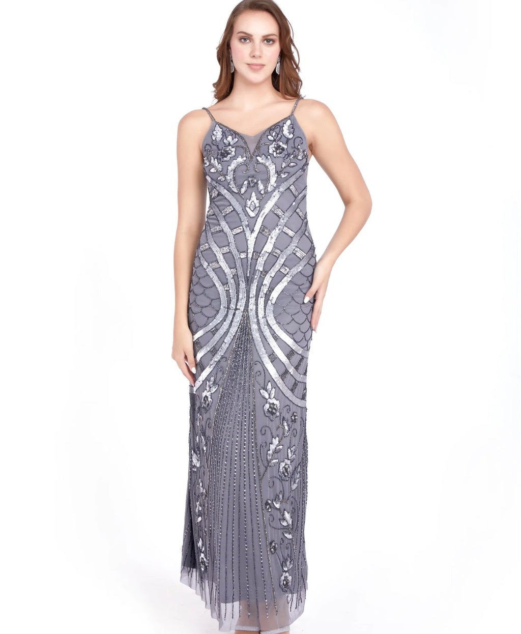 Handworked Grey party dress