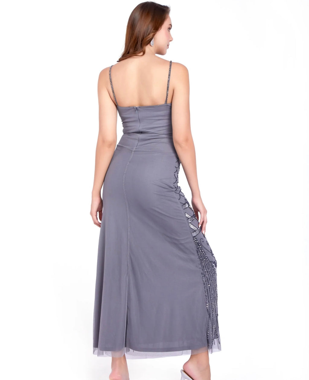 Handworked Grey party dress