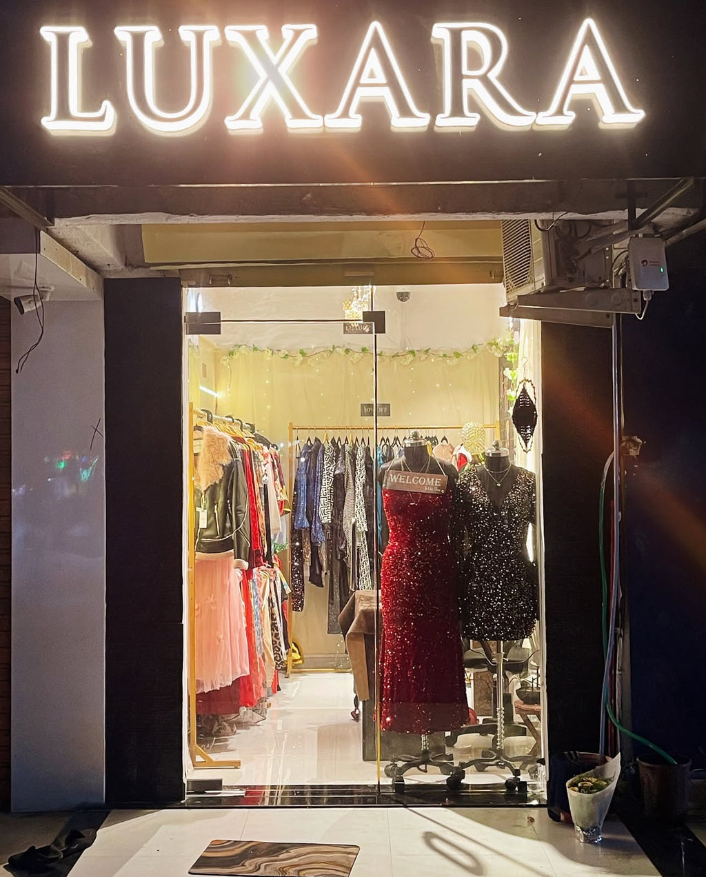 Plum Georgette Draped Evening Gown